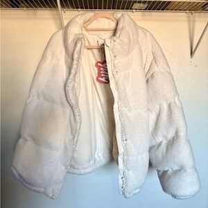 YITTY White Sherpa Puffer Jacket